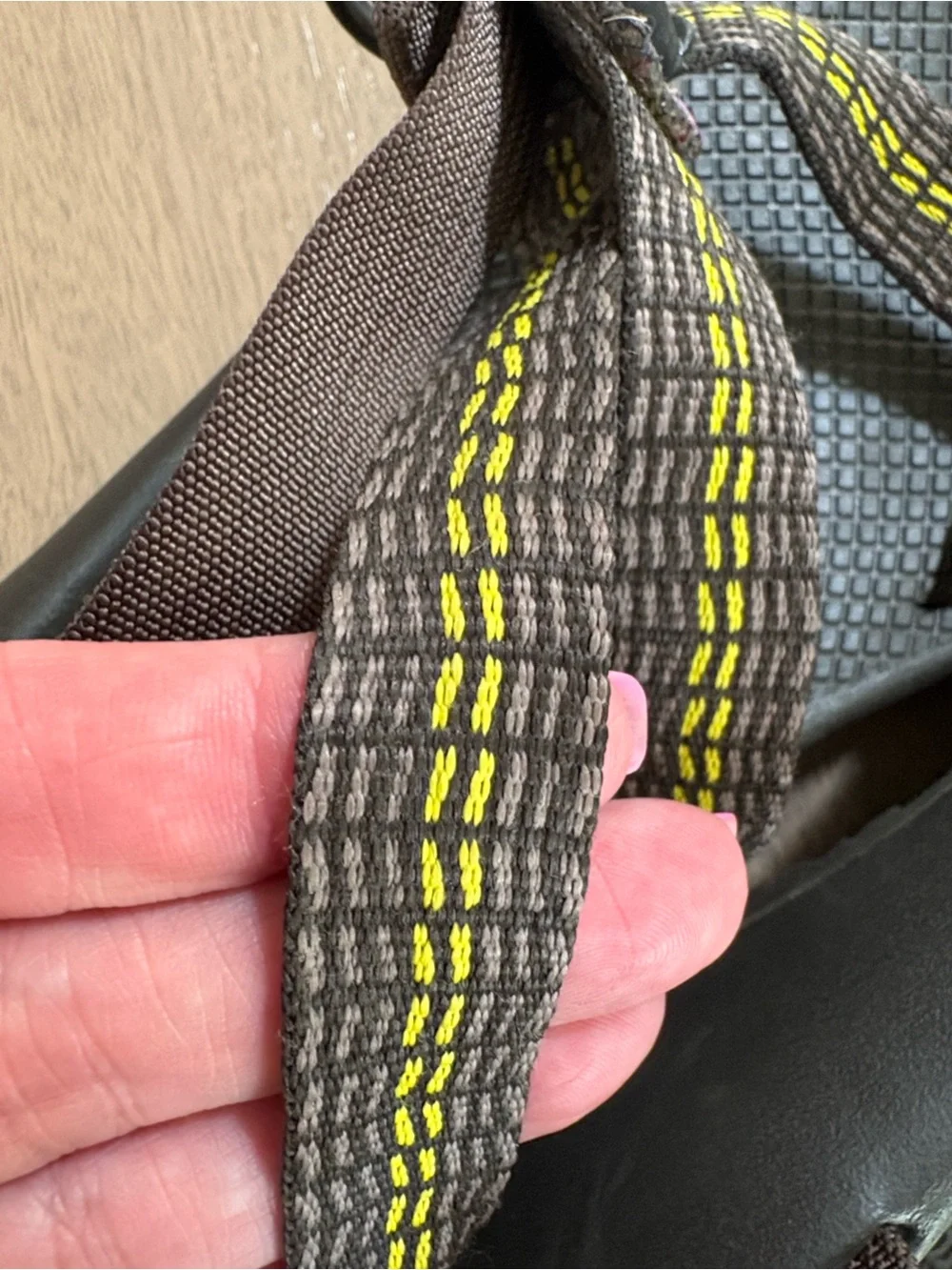 Chaco Men's Brown Sandals with Yellow Accents